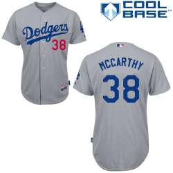 #38 Brandon McCarthy Gray MLB Jersey-Los Angeles Dodgers Stitched Cool Base Baseball Jersey
