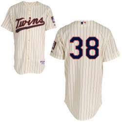 #38 Logan Darnell Cream Pinstripe MLB Jersey-Minnesota Twins Stitched Player Baseball Jersey