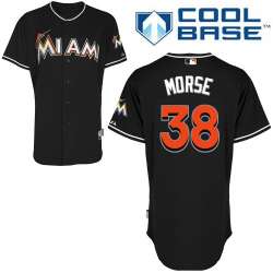 #38 Michael Morse Black MLB Jersey-Miami Marlins Stitched Cool Base Baseball Jersey