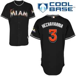 #3 Adeiny Hechavarria Black MLB Jersey-Miami Marlins Stitched Cool Base Baseball Jersey