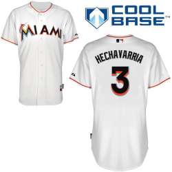 #3 Adeiny Hechavarria White MLB Jersey-Miami Marlins Stitched Cool Base Baseball Jersey
