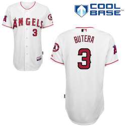 #3 Drew Butera White MLB Jersey-Los Angeles Angels Of Anaheim Stitched Cool Base Baseball Jersey