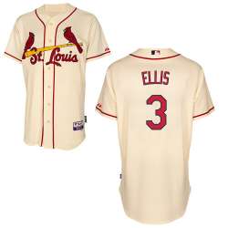 #3 Mark Ellis Cream MLB Jersey-St. Louis Cardinals Stitched Cool Base Baseball Jersey