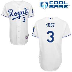 #3 Ned Yost White MLB Jersey-Kansas City Royals Stitched Cool Base Baseball Jersey
