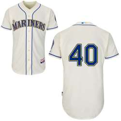 #40 Danny Farquhar Cream MLB Jersey-Seattle Mariners Stitched Cool Base Baseball Jersey