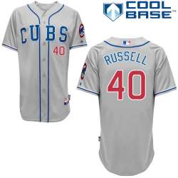 #40 James Russell 2014 Gray MLB Jersey-Chicago Cubs Stitched Cool Base Baseball Jersey