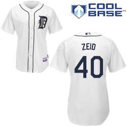 #40 Josh Zeid White MLB Jersey-Detroit Tigers Stitched Cool Base Baseball Jersey