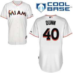 #40 Mike Dunn White MLB Jersey-Miami Marlins Stitched Cool Base Baseball Jersey