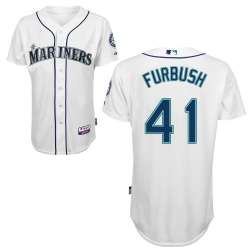 #41 Charlie Furbush White MLB Jersey-Seattle Mariners Stitched Cool Base Baseball Jersey