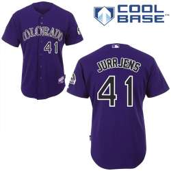 #41 Jair Jurrjens Purple MLB Jersey-Colorado Rockies Stitched Cool Base Baseball Jersey