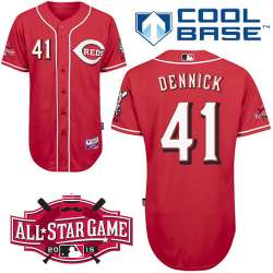 #41 Ryan Dennick Red MLB Jersey-Cincinnati Reds Stitched Cool Base Baseball Jersey