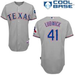#41 Ryan Ludwick Gray MLB Jersey-Texas Rangers Stitched Cool Base Baseball Jersey