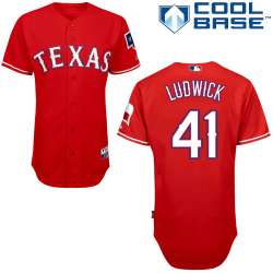 #41 Ryan Ludwick Red MLB Jersey-Texas Rangers Stitched Cool Base Baseball Jersey