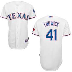 #41 Ryan Ludwick White MLB Jersey-Texas Rangers Stitched Cool Base Baseball Jersey