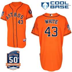 #43 Alex White Orange MLB Jersey-Houston Astros Stitched Cool Base Baseball Jersey