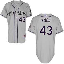 #43 Rafael Ynoa Gray MLB Jersey-Colorado Rockies Stitched Cool Base Baseball Jersey