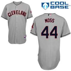 #44 Brandon Moss Gray MLB Jersey-Cleveland Indians Stitched Cool Base Baseball Jersey