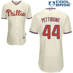 #44 Jonathan Pettibone Cream MLB Jersey-Philadelphia Phillies Stitched Cool Base Baseball Jersey