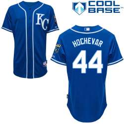 #44 Luke Hochevar Blue MLB Jersey-Kansas City Royals Stitched Cool Base Baseball Jersey