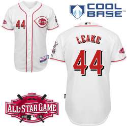 #44 Mike Leake White MLB Jersey-Cincinnati Reds Stitched Cool Base Baseball Jersey