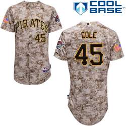 #45 Gerrit Cole Camo MLB Jersey-Pittsburgh Pirates Stitched Player Baseball Jersey