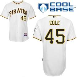 #45 Gerrit Cole White MLB Jersey-Pittsburgh Pirates Stitched Cool Base Baseball Jersey