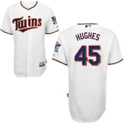 #45 Phil Hughes White MLB Jersey-Minnesota Twins Stitched Cool Base Baseball Jersey
