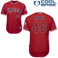 #46 Cory Rasmus Red MLB Jersey-Los Angeles Angels Of Anaheim Stitched Cool Base Baseball Jersey