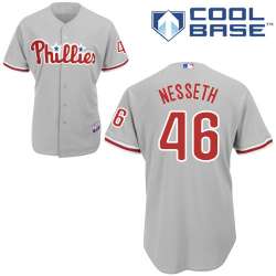 #46 Mike Nesseth Gray MLB Jersey-Philadelphia Phillies Stitched Cool Base Baseball Jersey