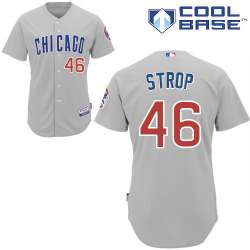 #46 Pedro Strop Light Gray MLB Jersey-Chicago Cubs Stitched Cool Base Baseball Jersey