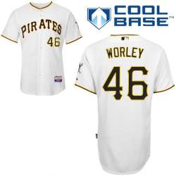#46 Vance Worley White MLB Jersey-Pittsburgh Pirates Stitched Cool Base Baseball Jersey