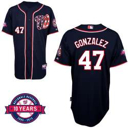 #47 Gio Gomzalez Dark Blue MLB Jersey-Washington Nationals Stitched Cool Base Baseball Jersey