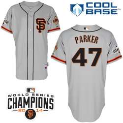 #47 Jarrett Parker Gray SF MLB Jersey-San Francisco Giants Stitched Cool Base Baseball Jersey