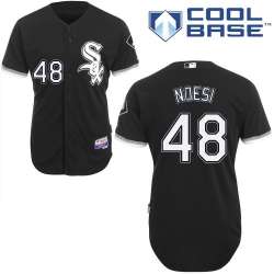 #48 Hector Noesi Black MLB Jersey-Chicago White Sox Stitched Cool Base Baseball Jersey