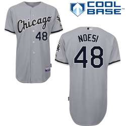 #48 Hector Noesi Gray MLB Jersey-Chicago White Sox Stitched Cool Base Baseball Jersey