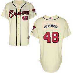 #48 Michael Foltynewicz Cream MLB Jersey-Atlanta Braves Stitched Cool Base Baseball Jersey
