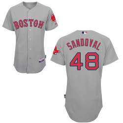 #48 Pabio Sandoval Gray MLB Jersey-Boston Red Sox Stitched Cool Base Baseball Jersey
