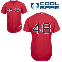 #48 Pabio Sandoval Red MLB Jersey-Boston Red Sox Stitched Cool Base Baseball Jersey