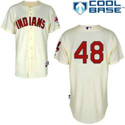 #48 Scott Atchison Cream MLB Jersey-Cleveland Indians Stitched Cool Base Baseball Jersey