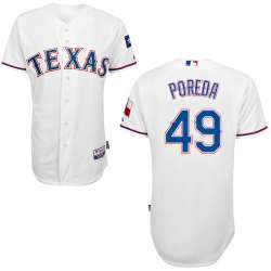 #49 Aaron Poreda White MLB Jersey-Texas Rangers Stitched Cool Base Baseball Jersey