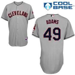 #49 Austin Adams Gray MLB Jersey-Cleveland Indians Stitched Cool Base Baseball Jersey