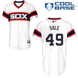 #49 Chris Sale White MLB Jersey-Chicago White Sox Stitched Cool Base Baseball Jersey