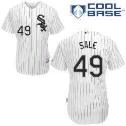 #49 Chris Sale White Pinstripe MLB Jersey-Chicago White Sox Stitched Cool Base Baseball Jersey