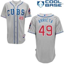 #49 Jake Arrieta 2014 Gray MLB Jersey-Chicago Cubs Stitched Cool Base Baseball Jersey