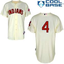 #4 Mike Aviles Cream MLB Jersey-Cleveland Indians Stitched Cool Base Baseball Jersey