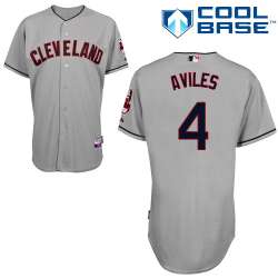 #4 Mike Aviles Gray MLB Jersey-Cleveland Indians Stitched Cool Base Baseball Jersey