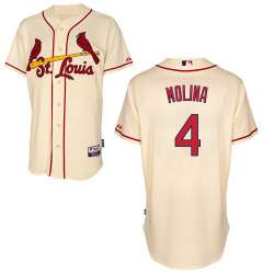 #4 Yadier Molina Cream MLB Jersey-St. Louis Cardinals Stitched Cool Base Baseball Jersey