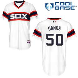 #50 John Danks White MLB Jersey-Chicago White Sox Stitched Cool Base Baseball Jersey