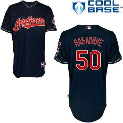 #50 Nick Hagadone Dark Blue MLB Jersey-Cleveland Indians Stitched Cool Base Baseball Jersey