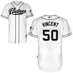#50 Nick Vincent White MLB Jersey-San Diego Padres Stitched Cool Base Baseball Jersey